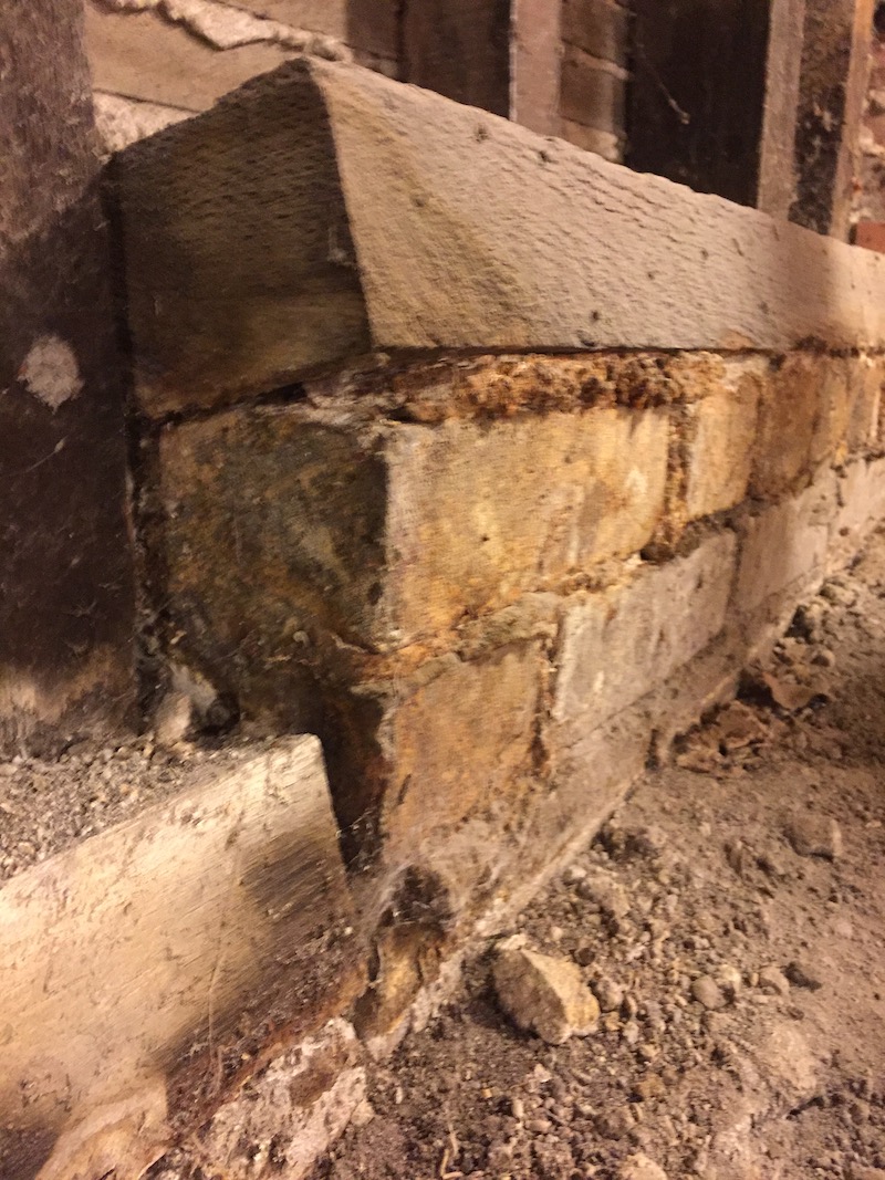 Damaged wood on a san francisco area home before retrofit constuction