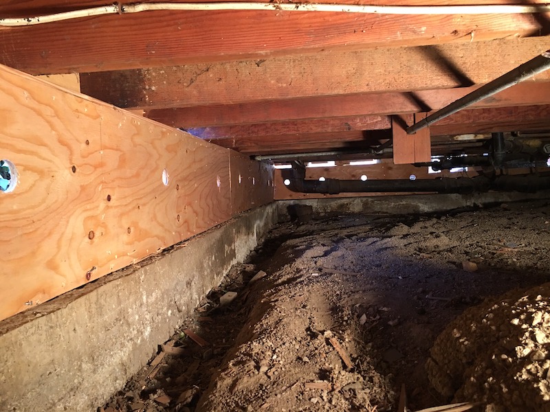 The inside of a san francisco area home in the process of structural earthquake engineering