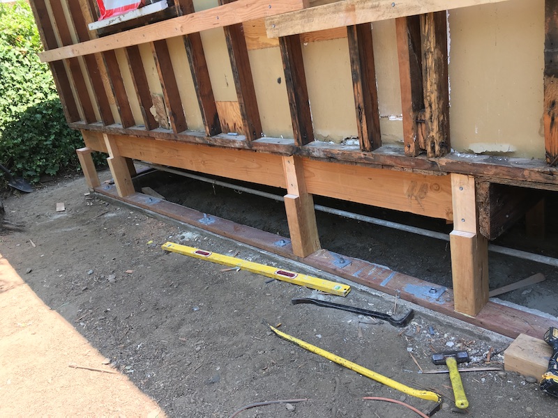 Foundation bolting on a san francisco area home for earthquakes