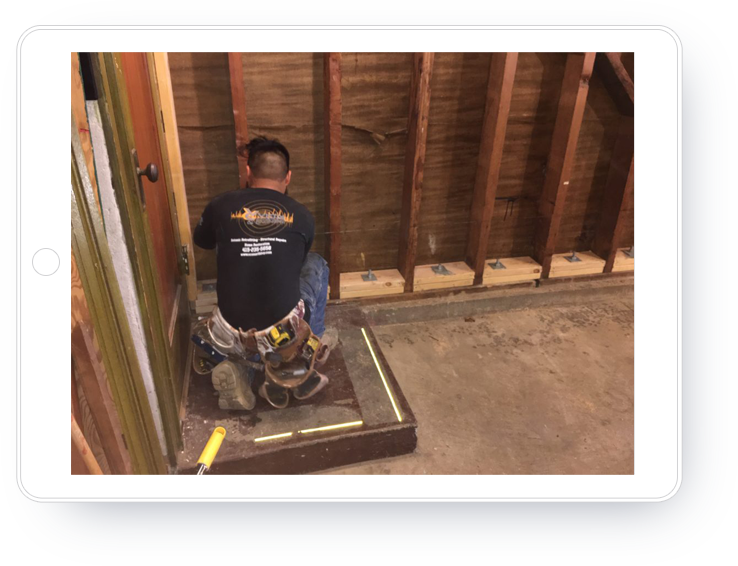 VCE worker in retrofit construction