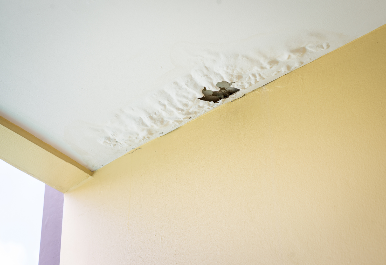 Image of a ceiling with water damage